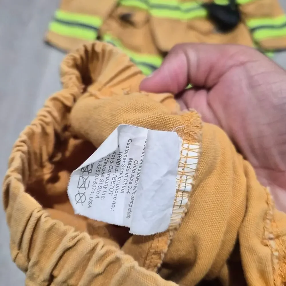 Vintage Fire Fighter Outfit Size 3/4
